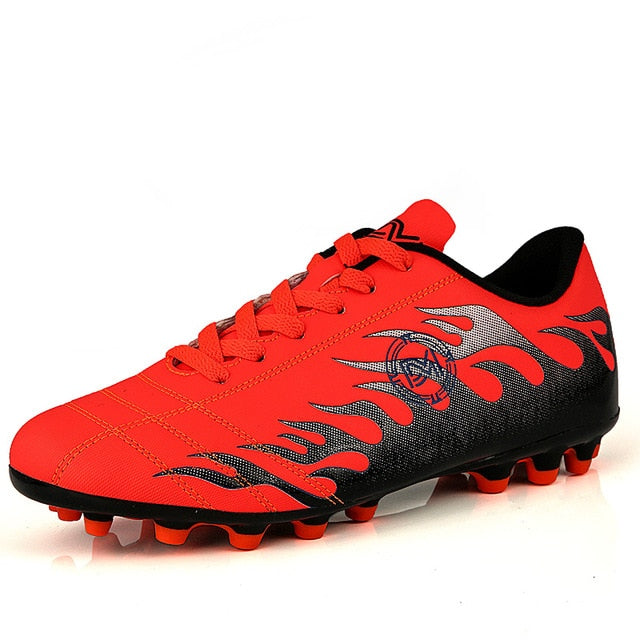 Cungel Men Football Boots Soccer Cleats Boots Long Spikes TF Spikes Ankle High Top Sneakers Soft Indoor Turf Futsal Soccer Shoes