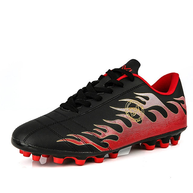 Cungel Men Football Boots Soccer Cleats Boots Long Spikes TF Spikes Ankle High Top Sneakers Soft Indoor Turf Futsal Soccer Shoes