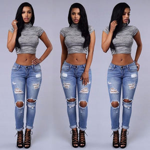 Jeans Style Jeans Pants New Fashion for women Waist 2019 Boyfriend High Pocket Pencil Ripped fall Cotton Casual Summer Denim