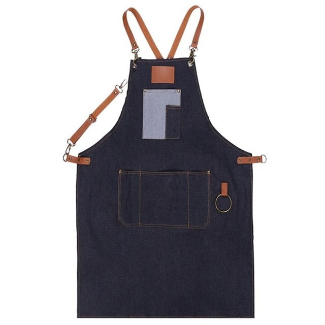 Salon Hair Cutting Apron Barber Sleeveless Denim Apron Hairdresser Hair Cutting Protection Tool Hairdresser Styling Cloth Tools
